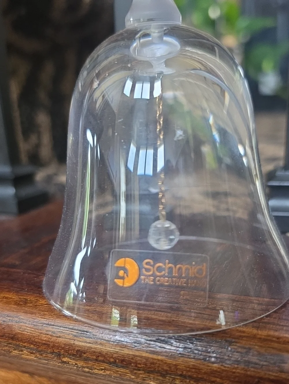 Clear Glass Bell with Frosted Heart Handle